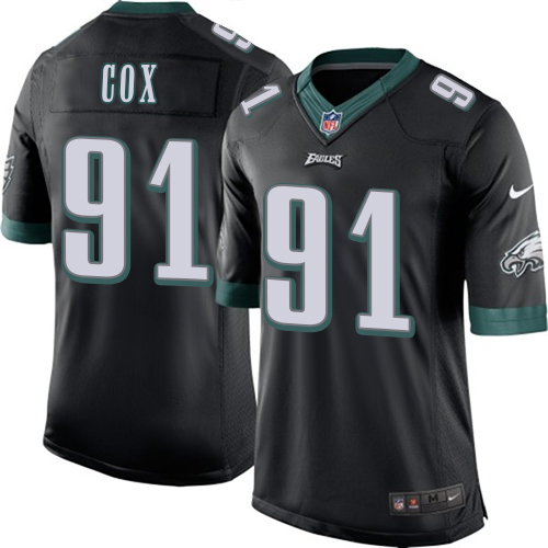 Men's Limited Fletcher Cox Nike Jersey Black Alternate - #91 NFL Philadelphia Eagles